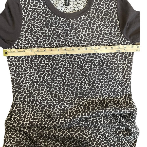 Max Mara Weekend Women Wool Sweater Dress Large Brown Beige Animal Print Stretch - Picture 9 of 11
